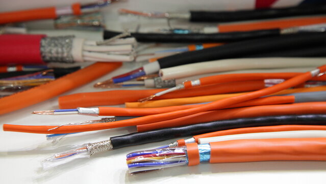 A lot colored low voltage wires  for network construction