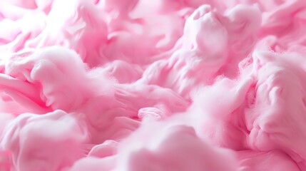 Pink fluffy clouds in the sky. Abstract background. 3D rendering