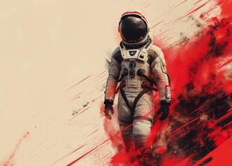 A modern and conceptual image by the theme of International Day of Human Spaceflight - obrazy, fototapety, plakaty