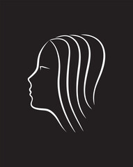 Face of Lady in black and white. Girl face