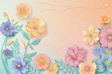 Abstract flower background - paper art.