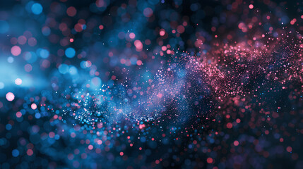 A blue and red galaxy with many small dots. The galaxy is full of stars and is very colorful - obrazy, fototapety, plakaty