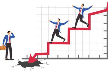 Failed operations or investments, business or stock losses, stock market quotes or financial market price declines, economic decay or collapse, failed business teams, team members falling off the arro