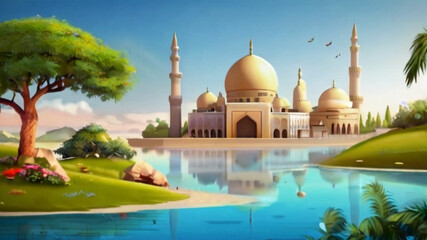 Islamic Background with ramadan and eid mubarok background.