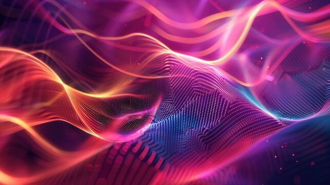Abstract technology art, futuristic energy wave lines background. Place for graphic text design
