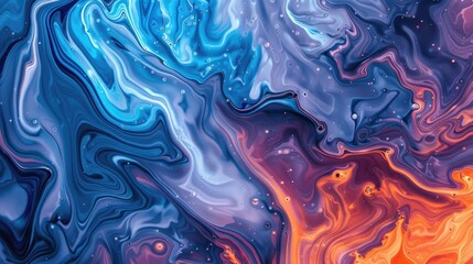The abstract background showcases beautiful blue, orange, and purple liquid graphic art. abstract...