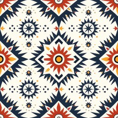 Fototapeta na wymiar A seamless Navajo tribal pattern on a white background.