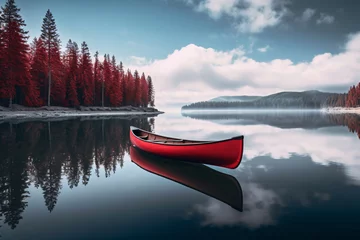 Foto op Canvas a canoe on a lake © Adrian