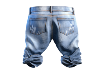 Fashion Forward: Pair of Jeans With Side Knot. On White or PNG Transparent Background..