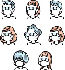 マスクをした人のイラスト