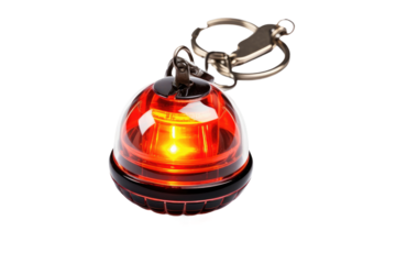 Crimson Illumination: Keychain Adorning Vibrant Red Light. On White or PNG Transparent Background..