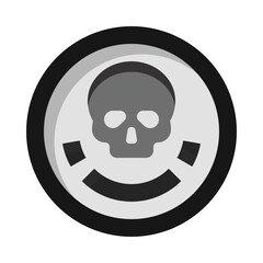 Pirate Coin Skull Flat Icon
