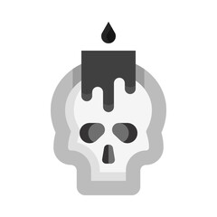 Candle Halloween Skull Flat Icon