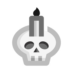 Candle Halloween Skull Flat Icon