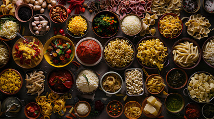 Fototapeta na wymiar spices and pasta