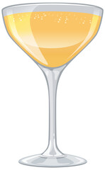 Vector illustration of a fizzy drink in a stem glass.