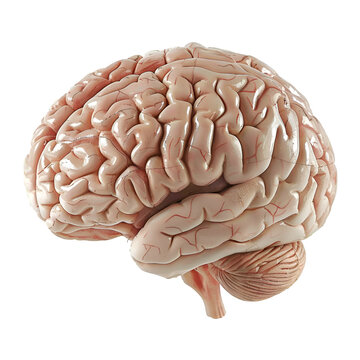 Human Organ Model Realistic Human Brain - PNG Cutout Isolated on a Transparent Background