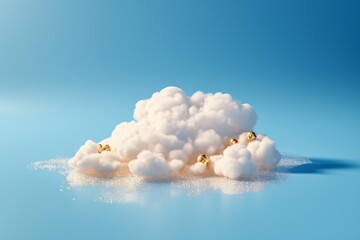 a cloud of white fluffy clouds and gold rings