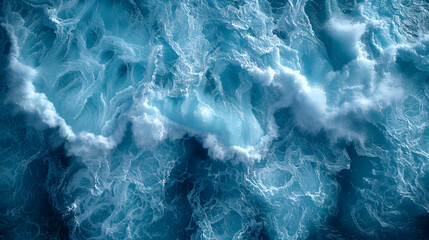 Obraz premium Mesmerizing view of waves in the ocean. Dark blue color. Mystical spectacle. View from a drone.