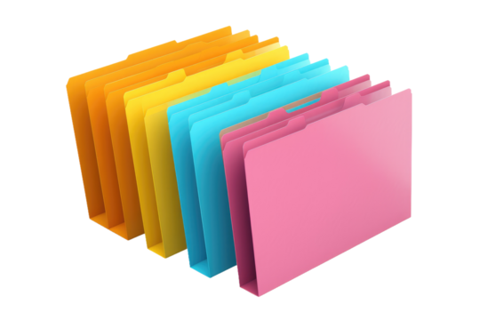 Tower of Knowledge: Organized Chaos in Office. On White or PNG Transparent Background..