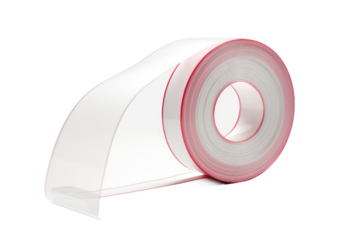 A Luminescent Spiral: A Roll of White Tape Unraveling on a Blank Canvas. On White or PNG Transparent Background..
