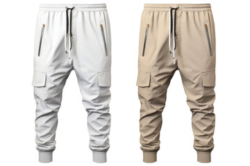 Zippered Elegance: Mens Pants Exuding Style. On White or PNG Transparent Background..