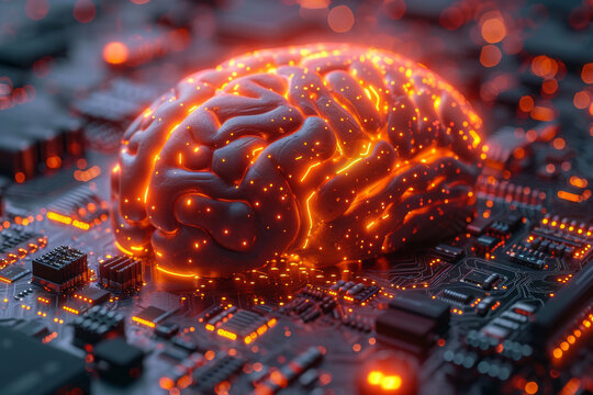 Human brain. Electrical signals and connections in the brain.