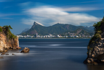 Long Exposure of Silky Sea with Rio's Christ the Redeemer in Background
