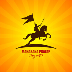 Vector illustration of Happy Maharana Pratap Jayanti social media feed template
