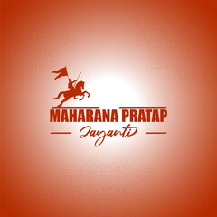 Fototapeta na wymiar Vector illustration of Happy Maharana Pratap Jayanti social media feed template