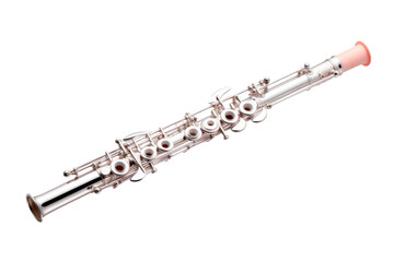 Silver Serenade: A Flutes Lullaby. On White or PNG Transparent Background..