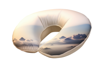 Cloudscape Dreams: Giant Inflatable Cloud Pillow. On White or PNG Transparent Background..