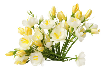 Sunshine Bouquet: Radiant Yellow and White Flowers. On White or PNG Transparent Background..