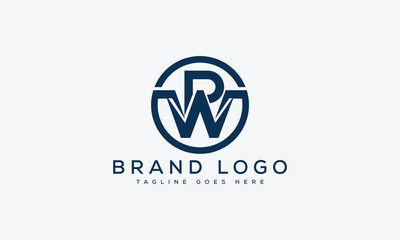 Naklejka premium letter PW logo design vector template design for brand.