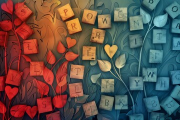 abstract background for Scrabble Day - obrazy, fototapety, plakaty