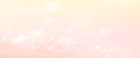 Sky Pastel Cloudy Light Abstract Yellow Red Cloud Fantasy Dream Weather Atmosphere Heaven Morning Gradation Rainbow Wallpaper Background Nature Beauty Horizontal, Mockup Environment Summer Backdrop.