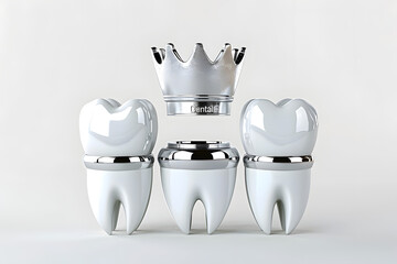 3d illustration of Dental crown. Artificial Teeth. Dentist Concept. Ai