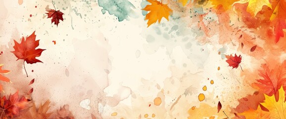 Abstract Watercolour Autumn Leaves, HD, Background Wallpaper, Desktop Wallpaper