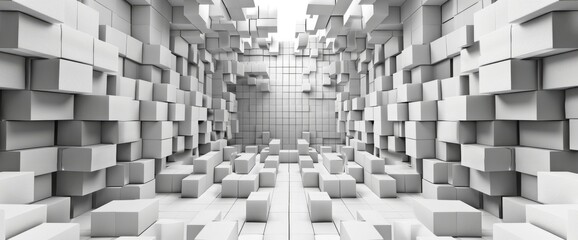 3D Dimensional Lined Cubes Seamless Patter, HD, Background Wallpaper, Desktop Wallpaper