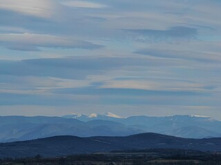 mountains and clouds