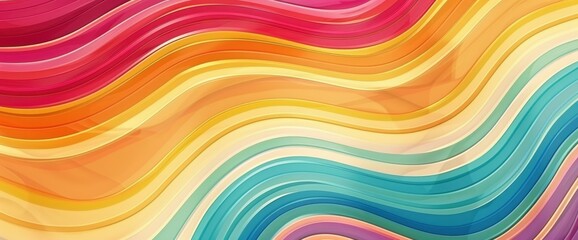 1970S Abstract Retro Rainbow Wave Line, HD, Background Wallpaper, Desktop Wallpaper