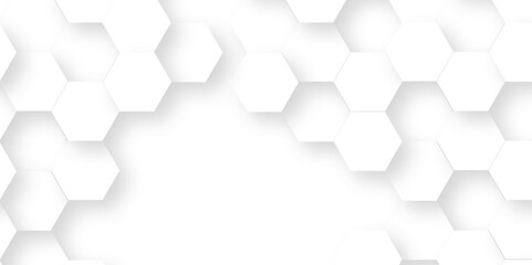 Abstract 3d background with hexagons pattern with hexagonal white and gray technology line paper background. Hexagonal vector grid tile and mosaic structure mess cell. white and gray hexagon.