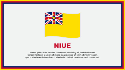 Niue Flag Abstract Background Design Template. Niue Independence Day Banner Social Media Vector Illustration. Niue Banner