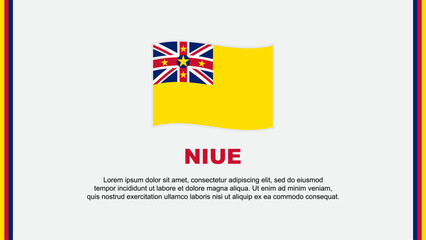 Obraz na płótnie Canvas Niue Flag Abstract Background Design Template. Niue Independence Day Banner Social Media Vector Illustration. Niue Cartoon