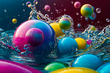 burbujas de colores - obrazy, fototapety, plakaty