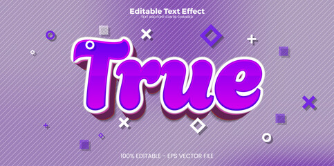 True editable text effect in modern trend style