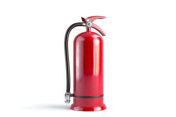 Fototapeta premium Red fire extinguisher isolated on white background with ample space for text, ideal for safety and emergency-related content