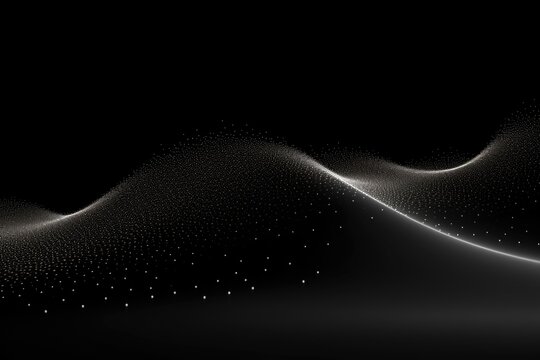 Abstract white particle background Flow wave with
