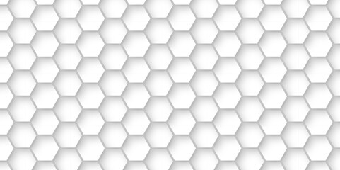 Abstract 3d background with hexagons pattern with hexagonal white and gray technology line paper background. Hexagonal vector grid tile and mosaic structure mess cell. white and gray hexagon.