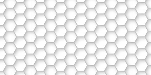 Abstract 3d background with hexagons pattern with hexagonal white and gray technology line paper background. Hexagonal vector grid tile and mosaic structure mess cell. white and gray hexagon.